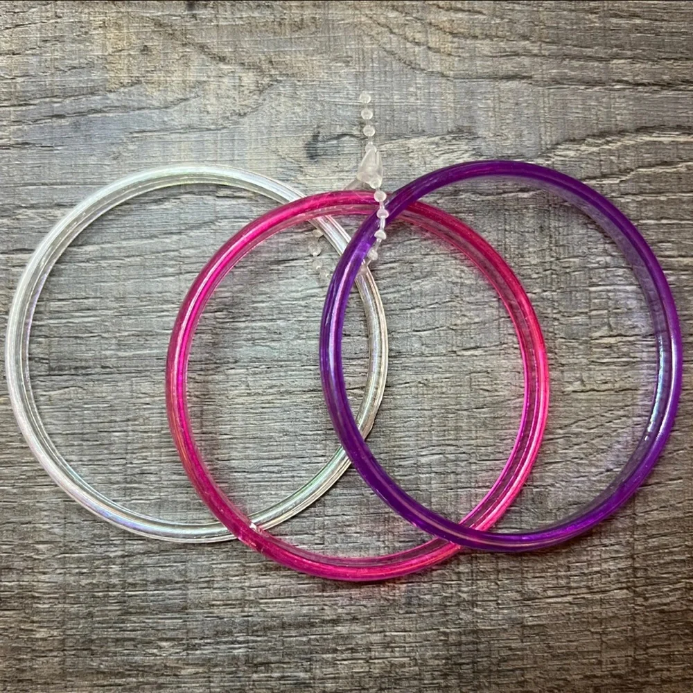 💞 New 3-Pack Girls Acrylic Stacking Bangles Bracelets